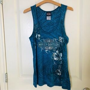Harley-Davidson Maui Women's Blue Tank Top Size Large